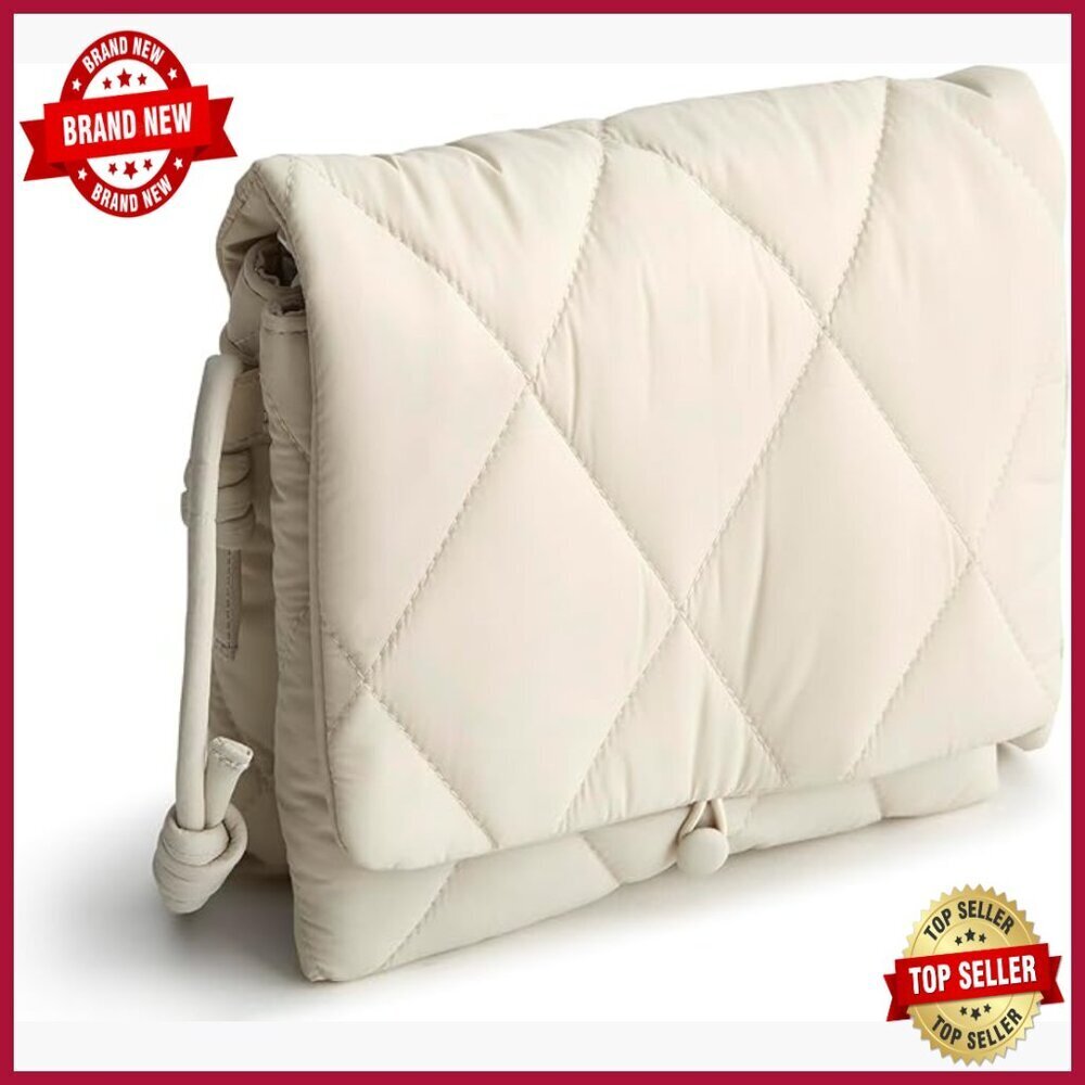 Lightweight Quilted Crossbody Bag with RFID Protection, Adjustable Strap